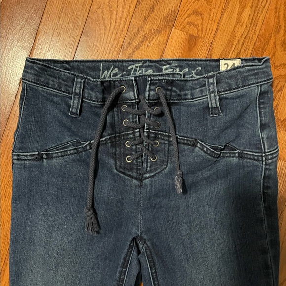 Free People Eva Lace-Up High Waisted Bootcut Jeans - Picture 5 of 7